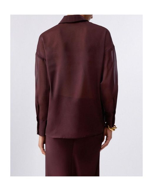 Liu Jo Purple Pocket Collared Shirt