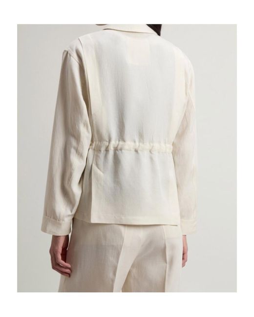 Woolrich White Zip-Up Collar Jacket