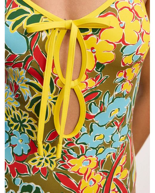 ALÉMAIS Yellow Lace-Up One-Piece Swimsuit