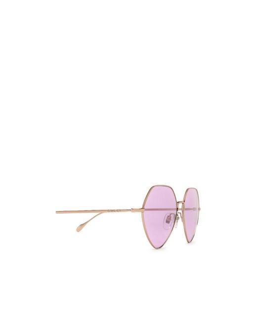 Gucci Pink Eyewear Oval Frame Sunglasses