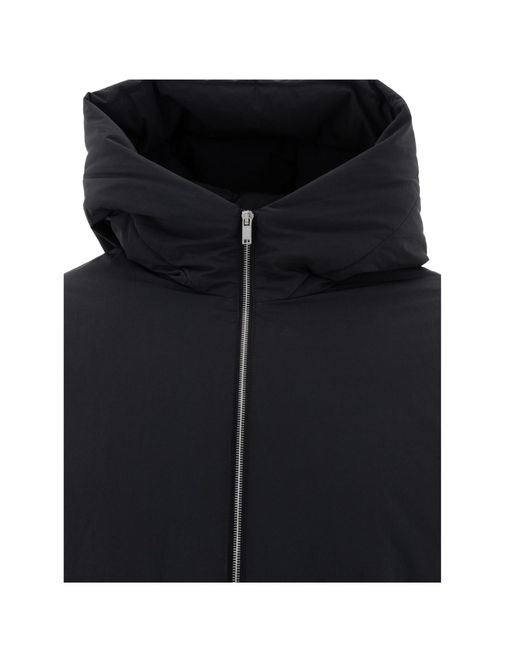 Jil Sander Blue Hooded Down Jacket for men
