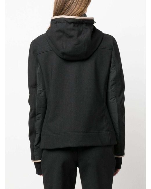 Brunello Cucinelli Black Hooded Virgen Wool Jacket