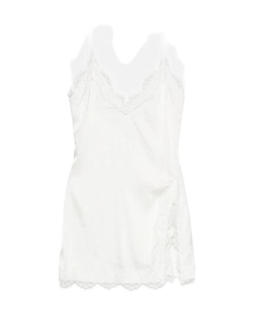 Oseree White Oséree Lace Trim Camisole