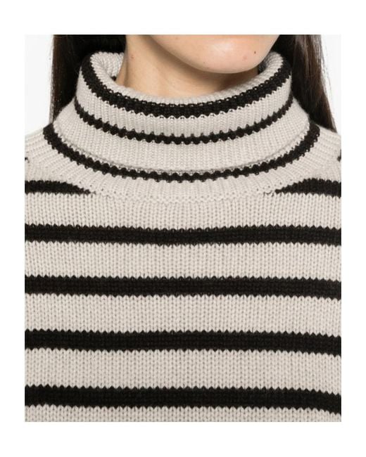 Lisa Yang Black Long-Sleeved Striped Sweater