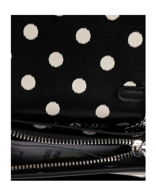 Ganni Black Bou Card Holder With Flap With Dots
