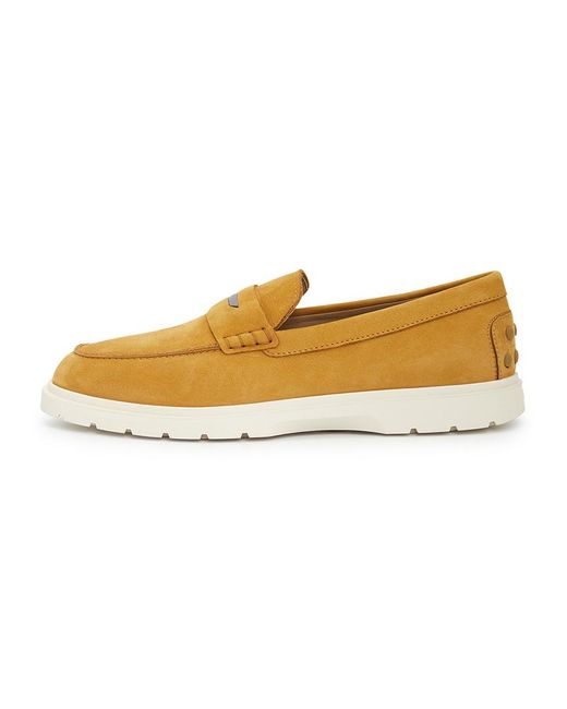Tod's Yellow Round Toe Loafers for men
