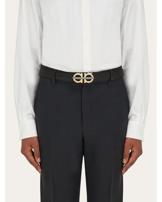 Ferragamo White Ferragamo Eyewear Reversible Logo Buckle Belt for men