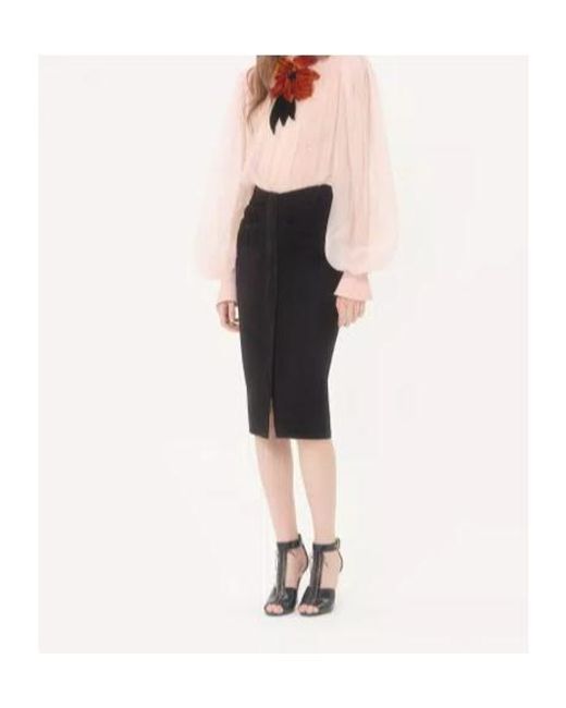 Valentino Black Button Detailed Gathered Skirt