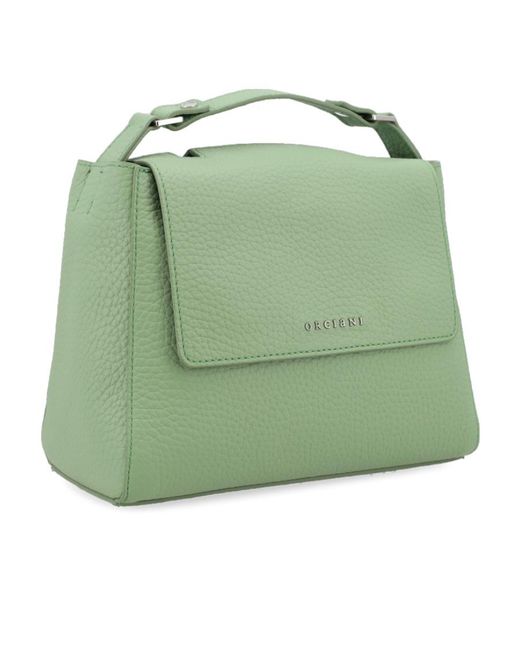 Orciani Green Sveva Logo Lettering Small Handbag