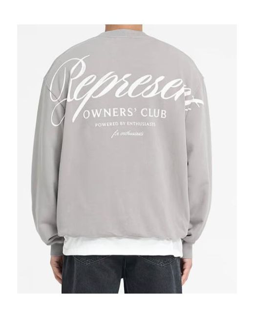 Represent Gray Logo Printed Crewneck Sweatshirt for men