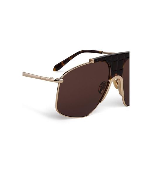 Alaïa Brown Alaïa Square Aviator Sunglasses