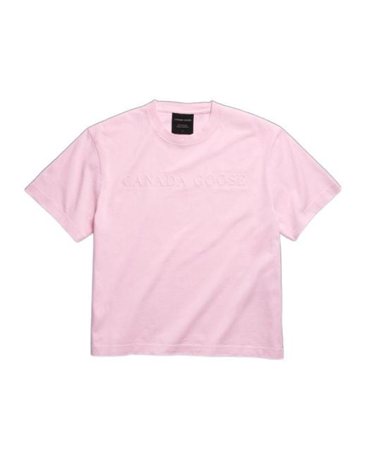 Canada Goose Pink Roam T-Shirt Embroidered