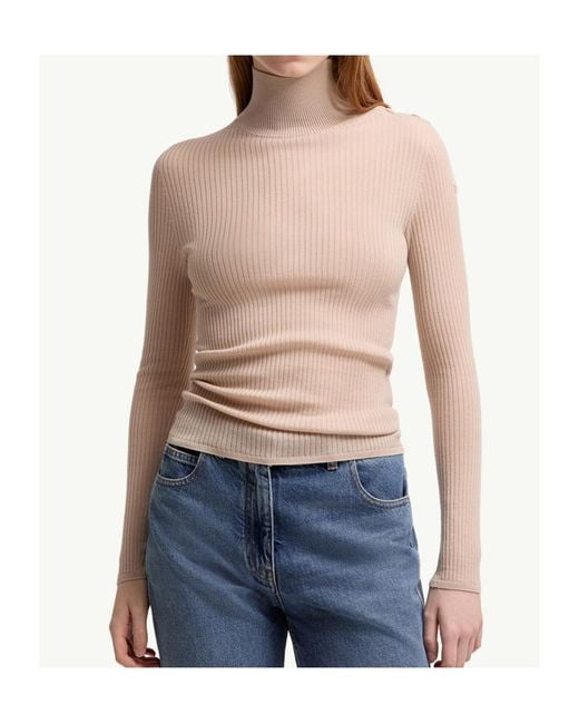 Moncler Pink Textured Wool Sweater