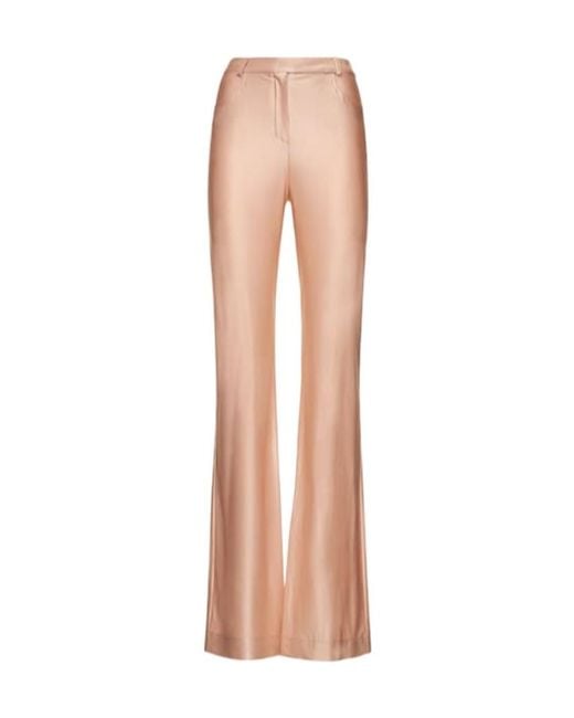 Alexandre Vauthier White Shiny Jersey High-Rise Casual Pants
