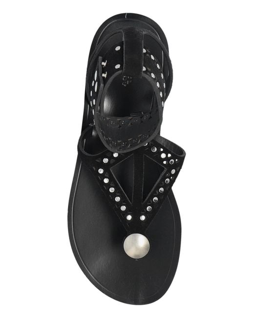 Isabel Marant Black Edil Flat Studded Sandals