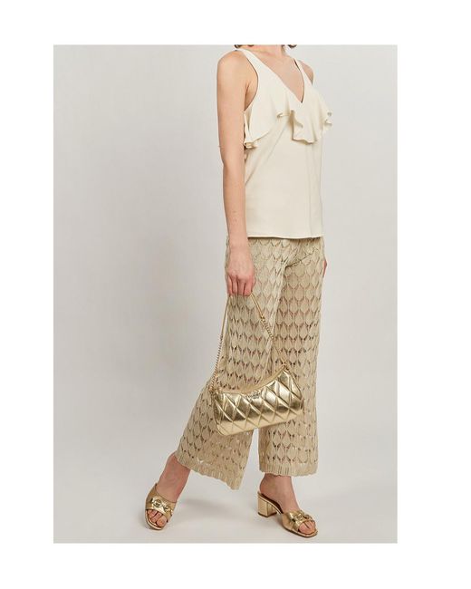 Twinset Natural Ruffle Detail Tank Top