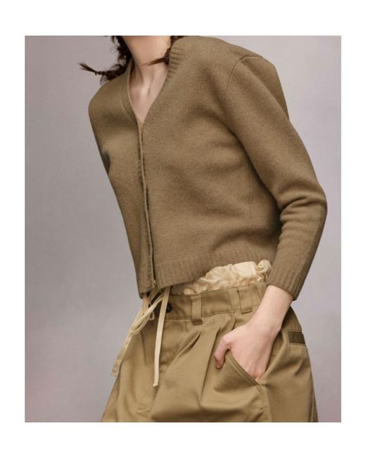 Maison Margiela Green V-Neck Button-Up Cardigan