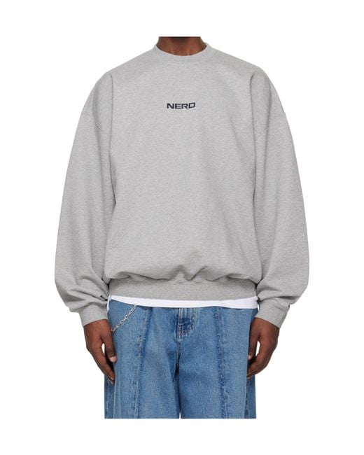 Vetements Gray Nerd Crew Neck Sweatshirt for men