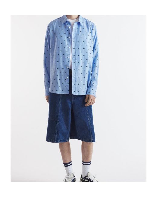 Maison Kitsuné Blue Maison Kitsuné Profile Fox Casual Shirt for men