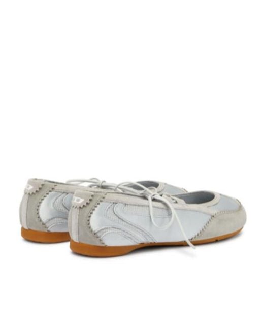 DIESEL White D-Mile Ballet Flats