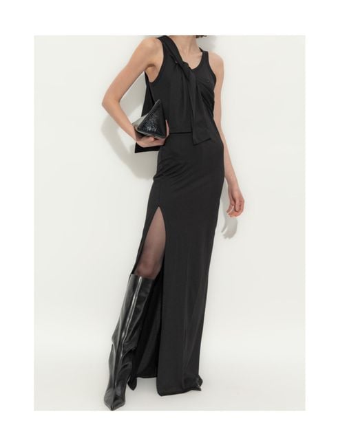 Coperni Knotted Jersey Maxi Dress in Black | Lyst UK