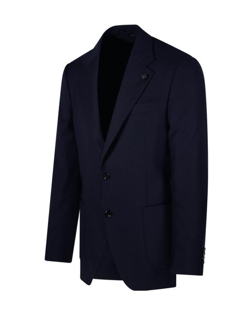 Lardini Blue Virgin Wool Single-Breasted Jacket for men