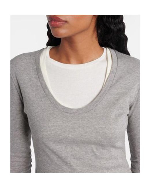 Jil Sander Gray Cotton Jersey Maxi Dress