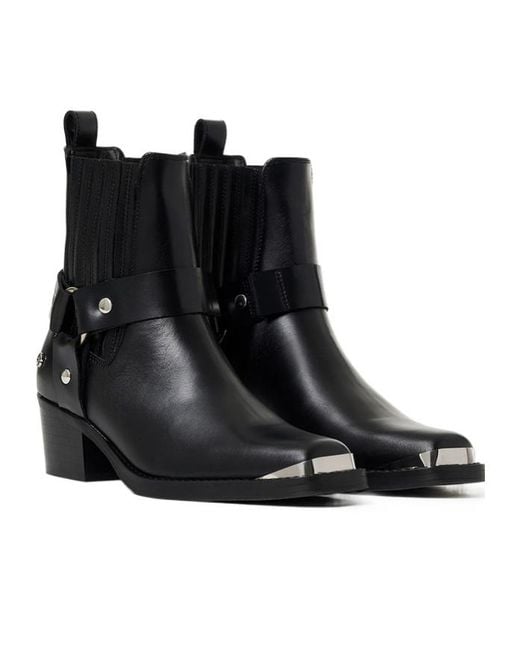 Anine Bing Black Mid Biker Boots