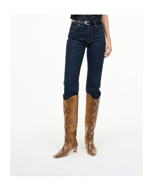 Staud White Western Wally Boot Snake