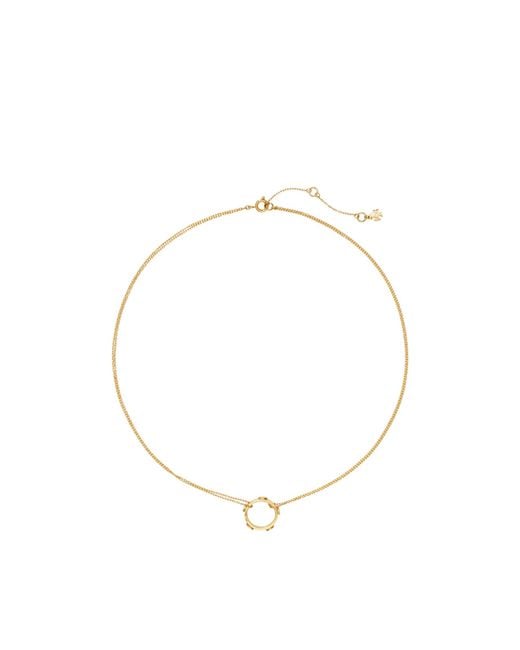 Tory Burch Metallic Miller Stud Circle Pendant Necklace