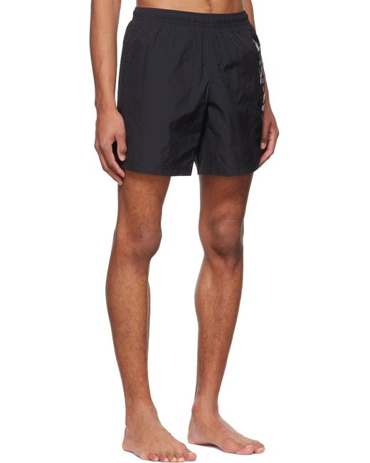 McQueen Black Graffiti Logo Swim Shorts for men
