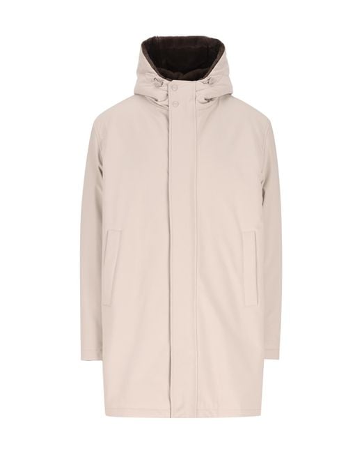 Herno Natural Long-Sleeved Coat for men