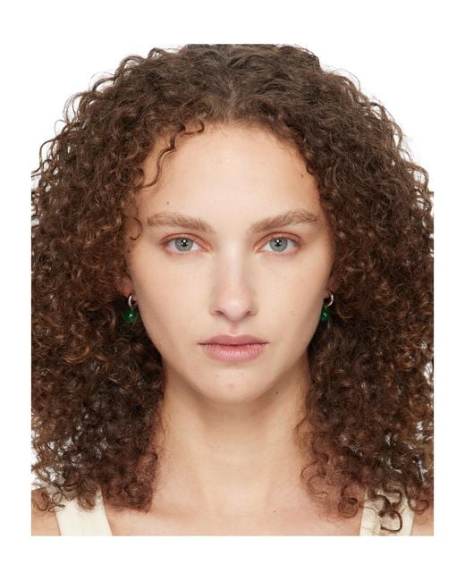 Lemaire Green Short Dot Earrings