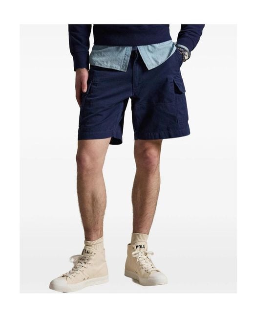 Ralph Lauren Blue Polo Gellar Relaxed Fit Twill Cargo Shorts for men