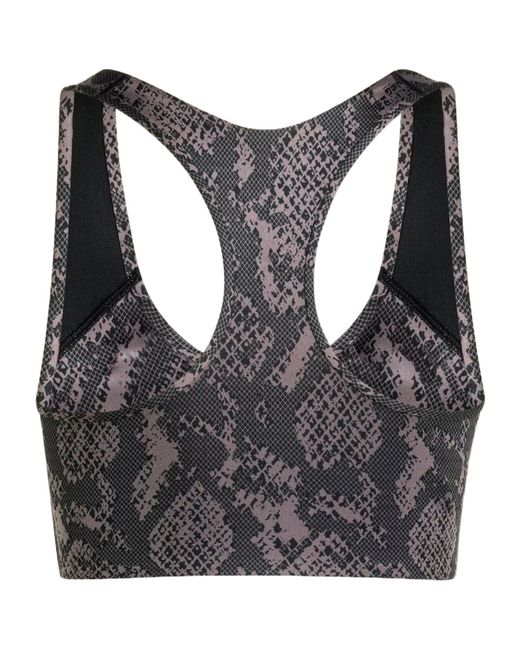 Adidas By Stella McCartney Gray Medium Support Printed Power Impact Training Bra