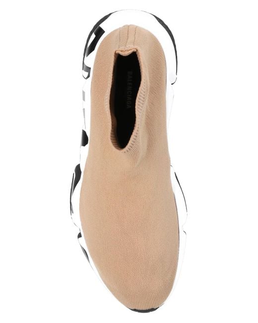 Balenciaga White Speed Graffiti Sole Sneakers