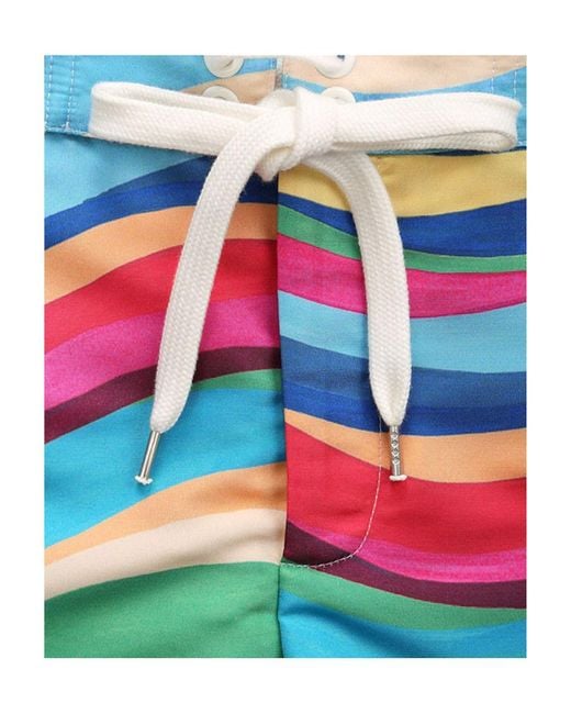 RED Valentino Blue Striped Shorts