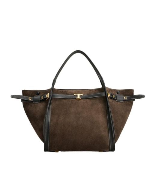 Tod's Brown T Signature Small Shoulder Bag