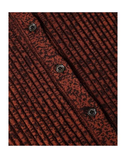Roberto Collina Brown Openwork Knit Cardigan