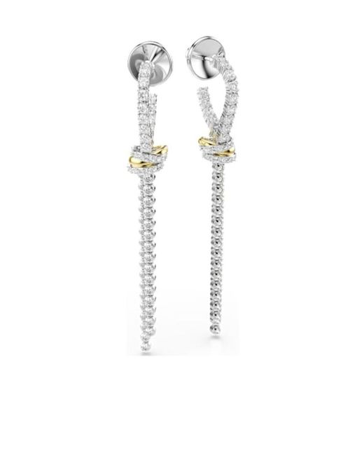 Swarovski White Hyperbolic Teardrop Earrings