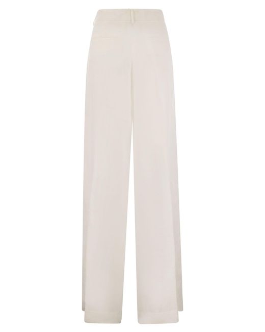 Antonelli White Tulipano Wide-Leg Pants