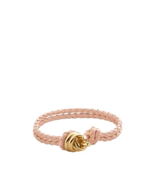 Bottega Veneta White Knot Detailed Braided Bracelet for men