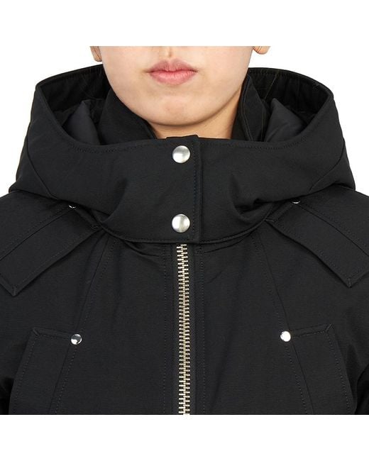 Moose Knuckles Black Zip-Up Hooded Jacket