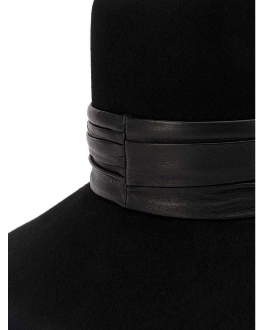 Saint Laurent Black Nina Wide-Brimmed Hat