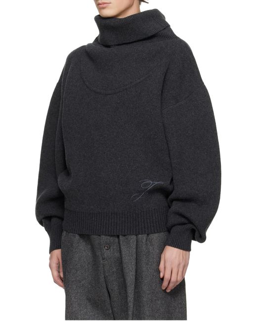 Jacquemus Blue Logo-Embroidered Wool Sweater for men