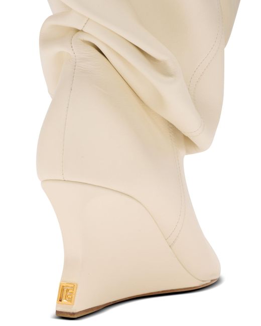 Balmain Natural Wedge Ankle Boots