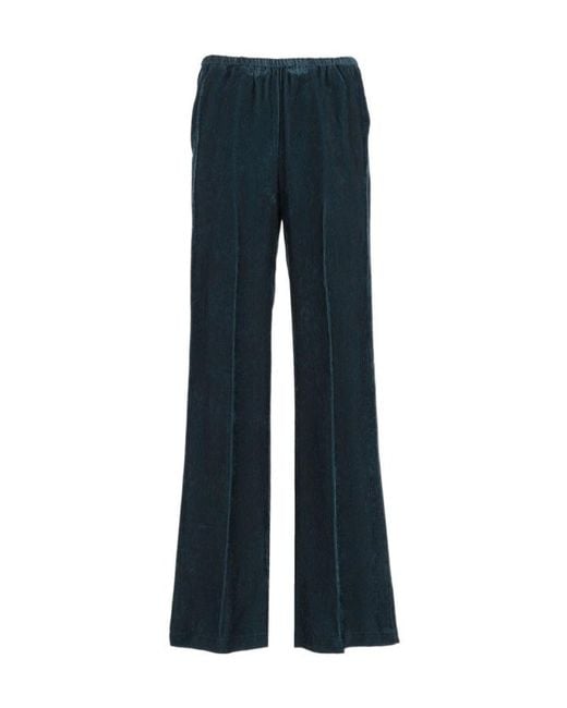 Forte_forte Blue Ribbed Velvet Pull-On Pants