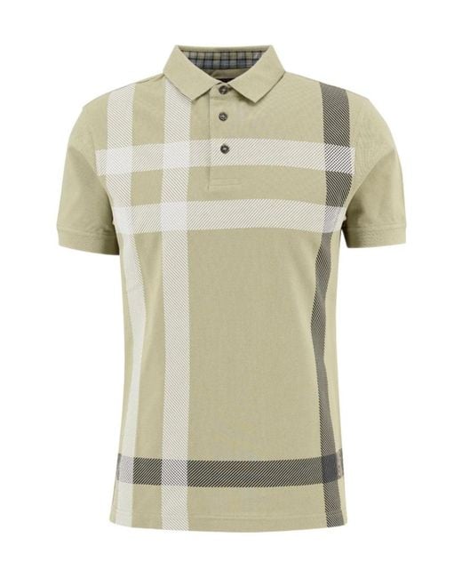 Barbour Green Blaine Tartan Short-Sleeved Polo Shirt for men