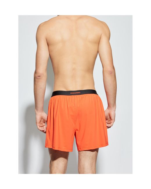 DSquared² Orange Logo-Embroidered Boxers for men