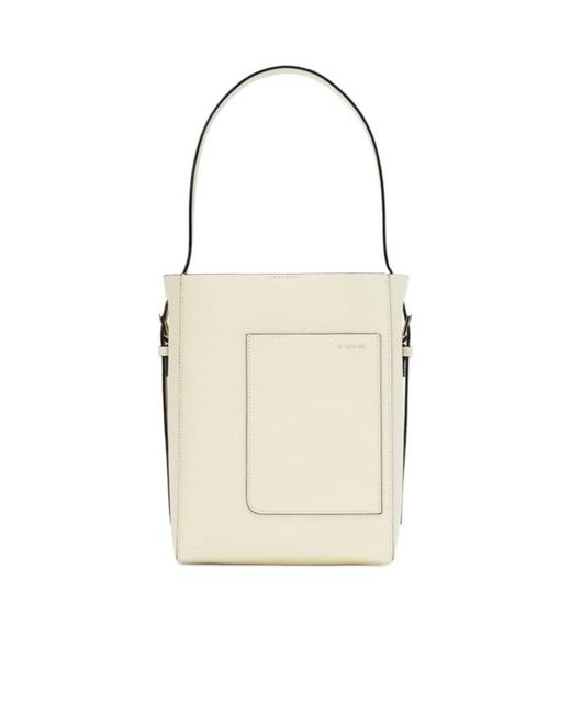 Valextra Natural Open Top Mini Bucket Bag